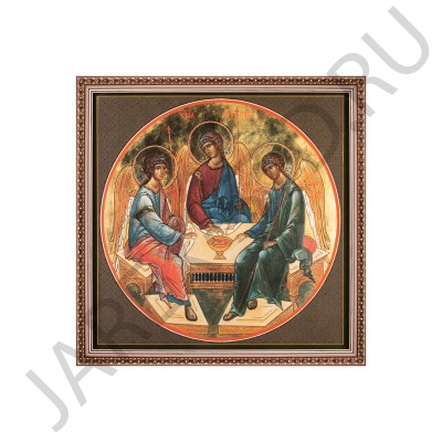 Икона "Троица" в подарочной упаковке, багетная рамка, полиграфия; 28,5*28,5.Арт.И-102/146