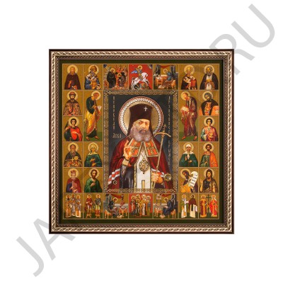 Икона "Святой Лука" в подарочной упаковке, багетная рамка, полиграфия; 28,5*28,5.Арт.И-102/163