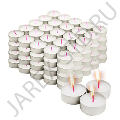 Набор парафиновых, чайных свечей в гильзе, 100 шт.; h1,5.Арт.НСП-100
