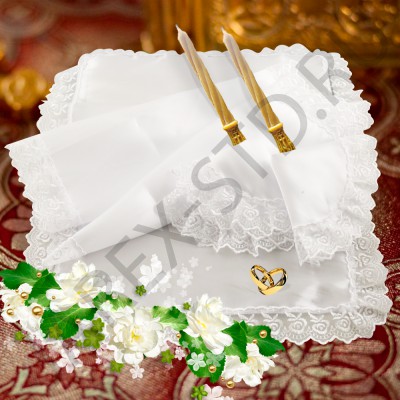 Набор для венчания, рушник, 2 салфетки для венчальных свечей; .Арт.ТВ-Н-001