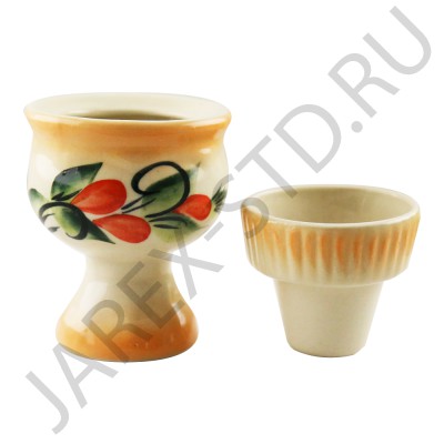 Набор настольная лампада "Кубок", стакан, керамика, цвет оранжевый с узором; h11.Арт.КРР-007/оранж