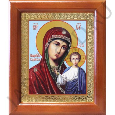 Икона  Казанская , полиграфия, в багетной рамке со стеклом;12,5*14,5 см.Арт.И-БР-2/053