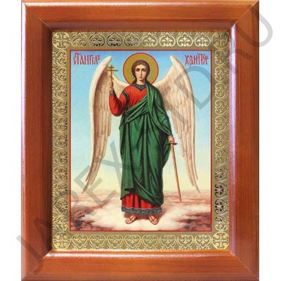 Икона  Ангел Хранитель , полиграфия,  в багетной рамке со стеклом; 8*9,5 см.Арт.И-БР-1/003