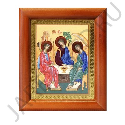 Икона Троица , полиграфия,  в багетной рамке со стеклом; 8*9,5 см.Арт.И-БР-1/146