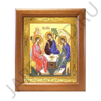 Икона Троица, полиграфия,  в багетной рамке со стеклом; 12,5*14,5.Арт.И-БР-2/146