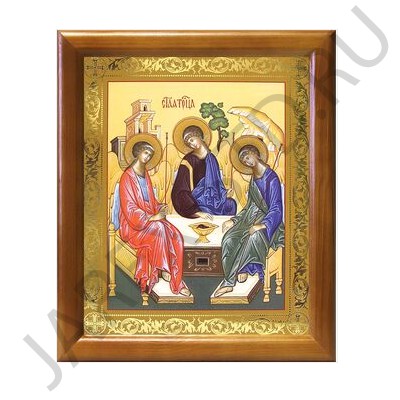 Икона  Троица, полиграфия, в багетной рамке со стеклом; 17,5*20,5 см.Арт.И-БР-3/146