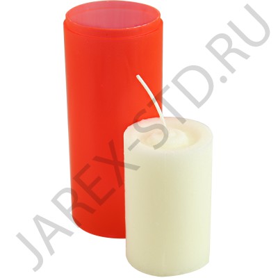 Парафиновая свеча-вкладыш в пластиковой тубе, красная; m120, h14.Арт.СБ-120/К
