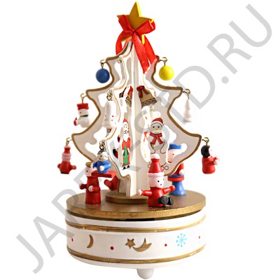 Ёлка рождественская, музыкальная, настольная, дерево,h24.Арт.ЕК-803