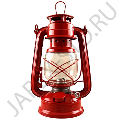 Лампа керосиновая, металл, красная; h18.Арт.ЛМ11D-7-17