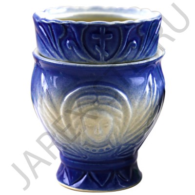 Набор настольная лампада "Лилия", стакан, керамика, цвет синий; h10.Арт.КЦ-024/син