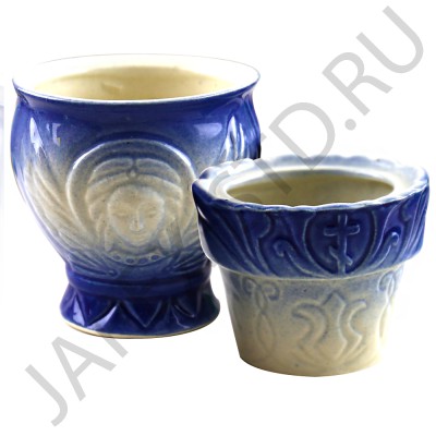 Набор настольная лампада "Лилия", стакан, керамика, цвет синий; h10.Арт.КЦ-024/син