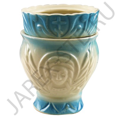 Набор настольная лампада "Лилия", стакан, керамика, цвет голубой; h10.Арт.КЦ-024/гол