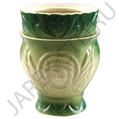 Набор настольная лампада "Лилия", стакан, керамика, цвет салатовый; h10.Арт.КЦ-024/сал
