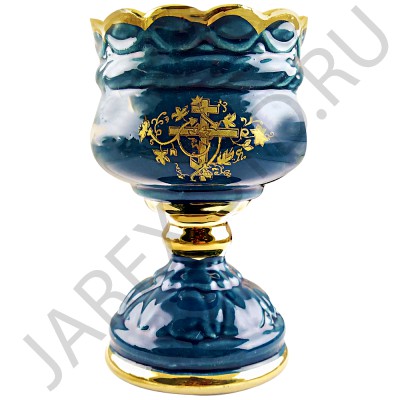Настольная лампада "Грааль", керамика, синяя; h14,5.Арт.КЦ-021/син