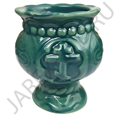 Настольная лампада, керамика, зеленая; h.Арт.КЦ-051/зел