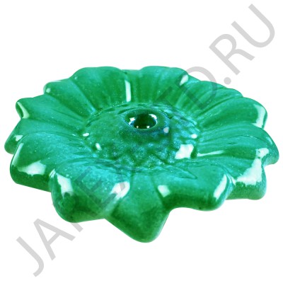 Подсвечник "Подсолнух", керамика, зелёный; d12.Арт.КЦ-033/зел