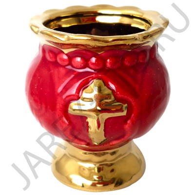 Настольная лампада "Грааль", керамика, красный; h8,5.Арт.КЦ-028/кр