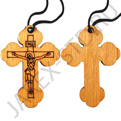 Православный нательный крест, фигурный,дерево; h3,3.Арт.КНД-3/ф