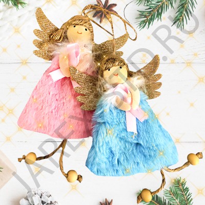 Новогоднее украшение "Ангелочек", подвесная, ткань; h.Арт.ЕУ-А-6844-3