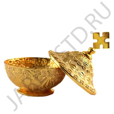 Кадильница, металл, цвет золото; h 9,5.Арт.КМ-8022-13