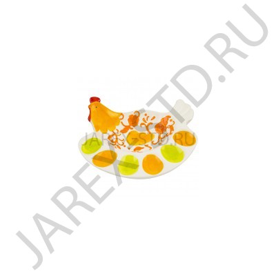 Подставка пасхальная для кулича и 6-ти яиц, цветная керамика; d20.Арт.ПК-КБ-131809/1