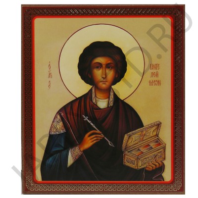 Икона "Пантелеймон", мдф, полиграфия; 10*12.Арт.И-МДФ-001/105