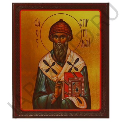 Икона "Спиридон Тримифунтский", мдф, полиграфия; 10*12.Арт.И-МДФ-001/134