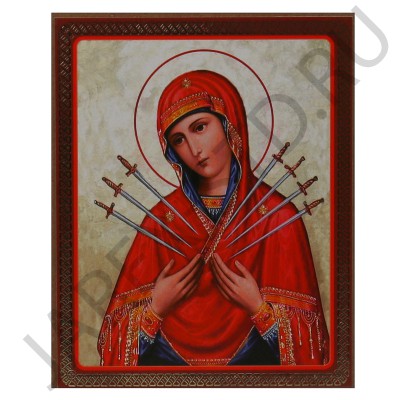 Икона "Семистрельная", мдф, полиграфия; 10*12.Арт.И-МДФ-001/125