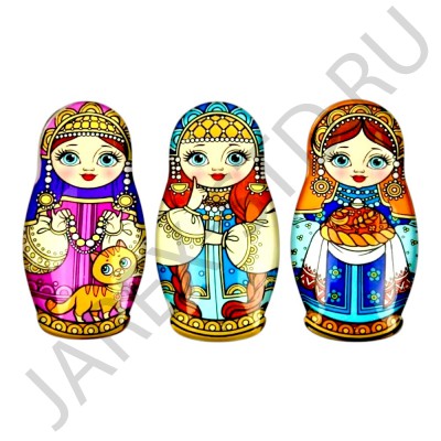 Магнит с росписью " Матрешка",эпоксидная смола, 7*3,5.Арт.МГ-6652-2