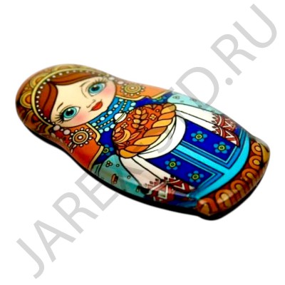 Магнит с росписью " Матрешка",эпоксидная смола, 7*3,5.Арт.МГ-6652-2