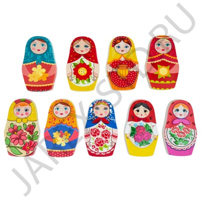 Магнит с росписью " Матрешка",полистоун, 8*5.Арт.МГ-6617-1