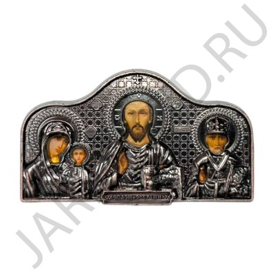 Автомобильный тройник в ассортименте, пластик  "Спаситель, Казанская, Николай Чудотворец"; 6,8*4.Арт.И-П-8343-05