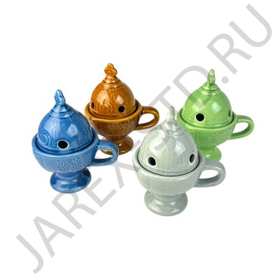 Кадильница керамическая, цвет в ассортименте; h12.Арт.КК-1906