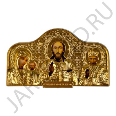Автомобильный тройник в ассортименте, пластик  "Спаситель, Казанская, Николай Чудотворец"; 6,8*4.Арт.И-П-8343-06