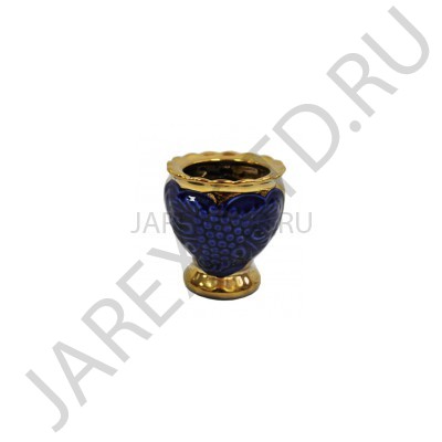 Настольная лампада "Благовест", керамика, синяя с золотом; h7,5.Арт.К-046/С