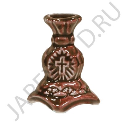 Подсвечник "Башенка", керамика, коричневый; h5.Арт.КЦ-005/кор