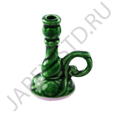 Подсвечник "Вьюн", керамика, цвет зеленый; h7,5.Арт.КЦ-002/зел