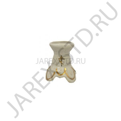 Подсвечник "Спутник", керамика, белый с золотом; h3,5.Арт.КБЗ-025