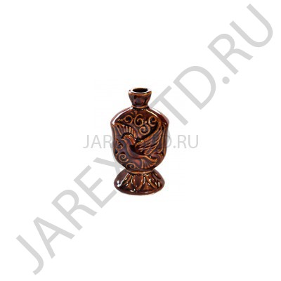 Подсвечник "Голубь", керамика, коричневый; h8.Арт.К-069/КОР