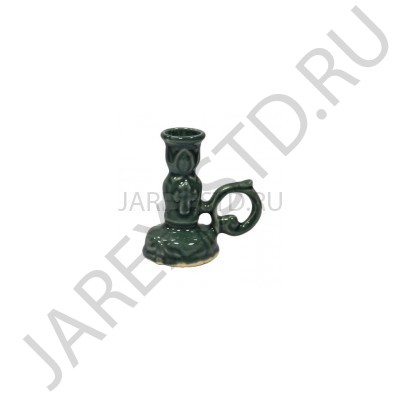Подсвечник "Ферзь", керамика, зелёный; h6.Арт.КЦ-010/зел