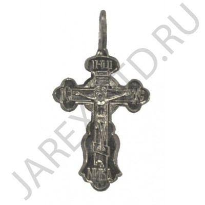 Православный нательный крест, металл, белый; h4.Арт.КН-004-1