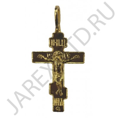 Православный нательный крест, металл, жёлтый; h4.Арт.КН-005-10