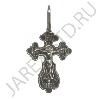 Православный нательный крест, металл, белый; h3,2.Арт.КН-007-26