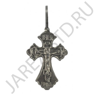 Православный нательный крест, металл, белый; h3,2.Арт.КН-007-27