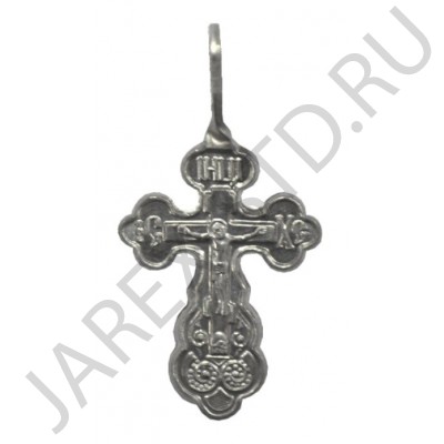 Православный нательный крест, металл, белый; h3,2.Арт.КН-007-28