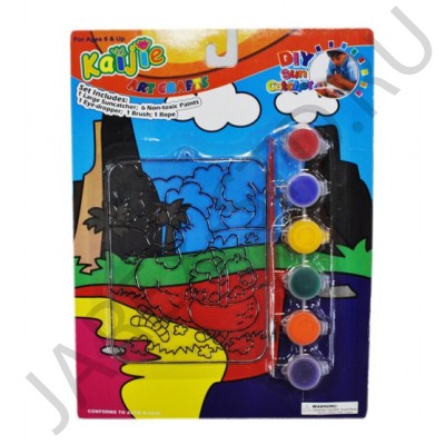 Детский набор для творчества "Петушок", краски, кисточка, картина-основа.Арт.ПН-Р-4236