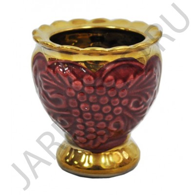 Настольная лампада "Благовест", керамика, красная с золотом; h7,5.Арт.К-046/КР
