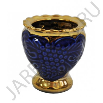Настольная лампада "Благовест", керамика, синяя с золотом; h7,5.Арт.К-046/С