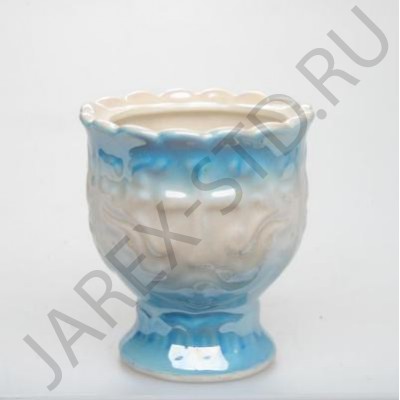 Настольная лампада "Грааль", керамика, голубая; h7.Арт.К-021/Г