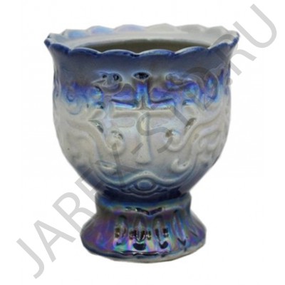Настольная лампада "Грааль", керамика, синяя; h7.Арт.К-021/С